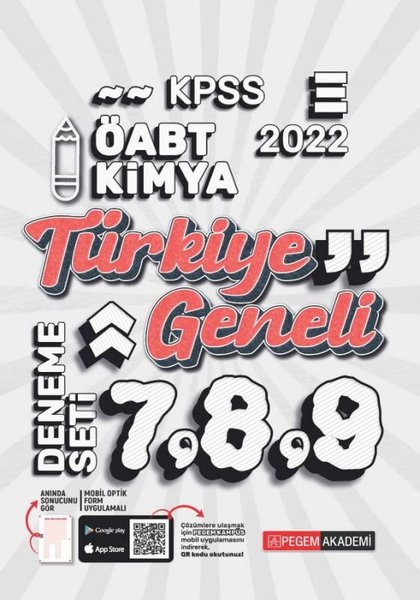 2022 KPSS ÖABT Kimya Türkiye Geneli 7-8-9 3'lü Deneme