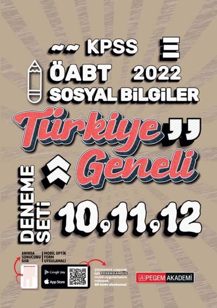 2022 KPSS ÖABT Sosyal Bilgiler Türkiye Geneli 10-11-12 3'lü Deneme