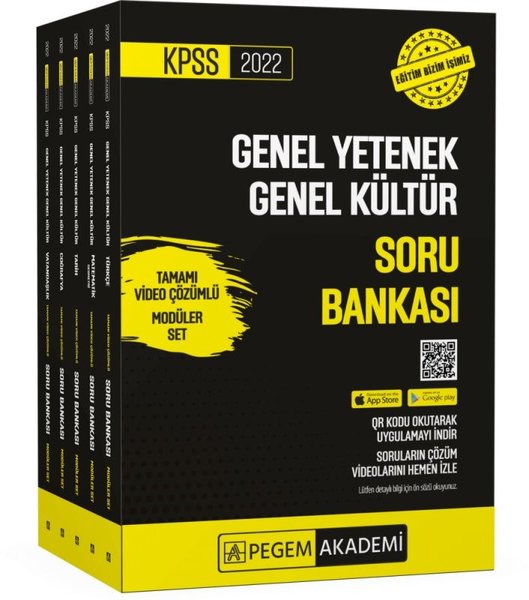 2022 KPSS Genel Yetenek Genel Kültür Tamamı Video Çözümlü Soru Bankası Modüler Set - 5 Kitap