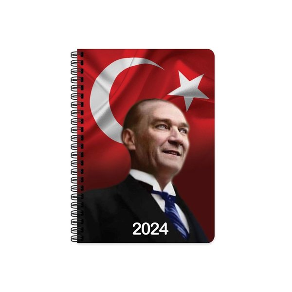 Keskin Color 2024 17x24 Atatürk Günlük Spiralli Ajanda Cumhurbaşkanı