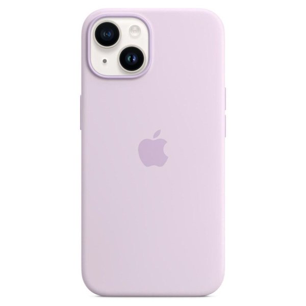 Apple iPhone 14 MagSafe Silikon Kılıf Mor