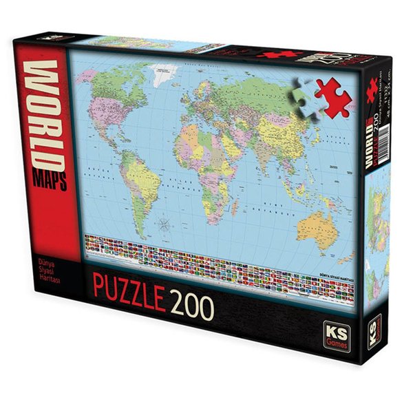 Ks Games Dünya Siyasi Harita 200 Parça Puzzle 11332
