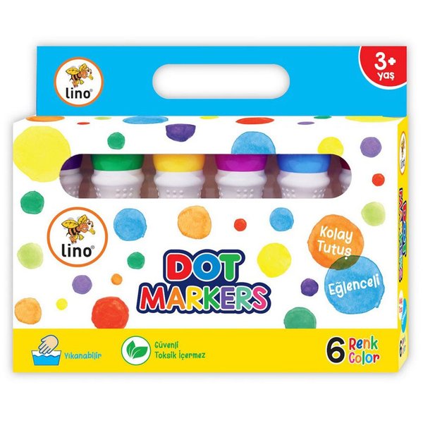 Lino Dot Markers 6lı Yıkanabilir