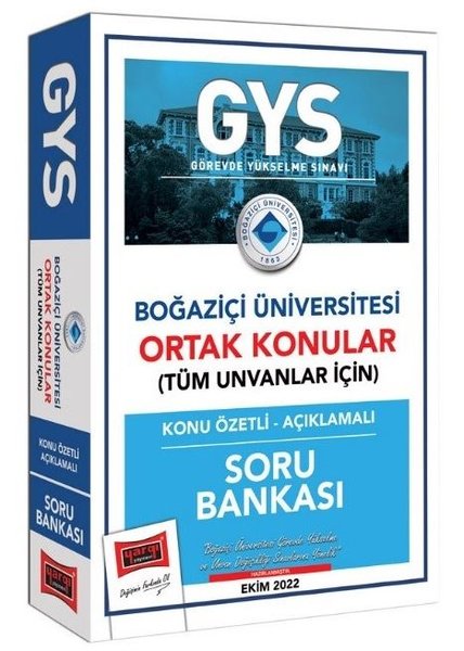 GYS Boğaziçi Üniversitesi Görevde Yükselme ve Ünvan Değişikliğine Yönelik Ortak Konular (Tüm Ünvanlar İçin)
