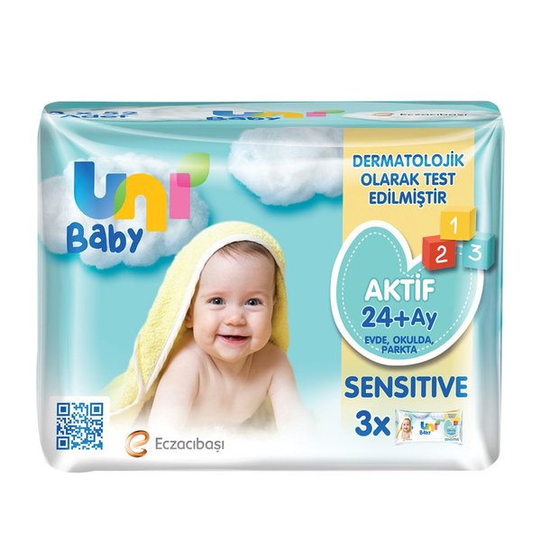 Uni Baby Aktif Sensitive 3x52 Islak Mendil