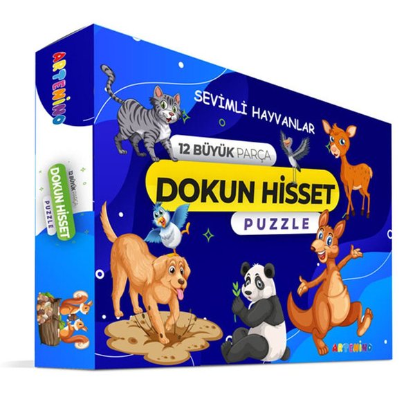 Artenino Sevimli Hayvanları 12 Büyük Parça Dokun Hisset Puzzle