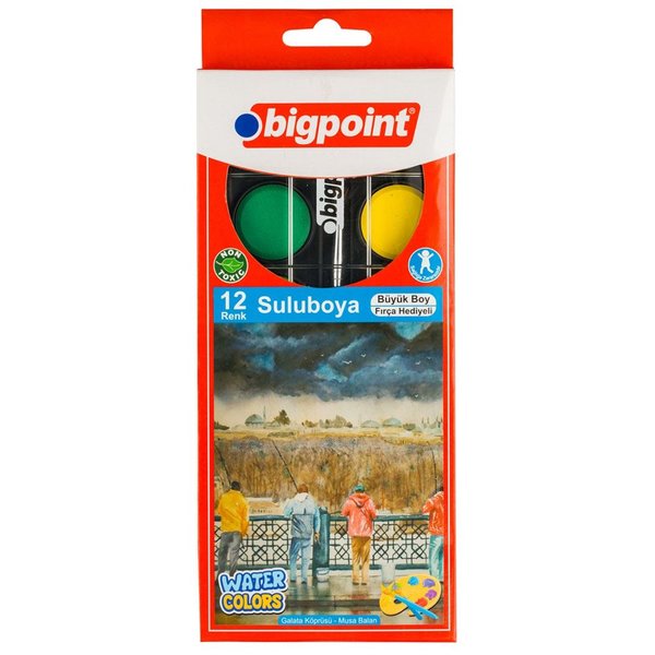Bigpoint Suluboya 12 Renk - Büyük Boy BP757-12B
