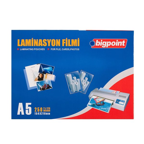 Bigpoint Laminasyon Filmi A5 125 Mikron 100'lü Kutu BP695