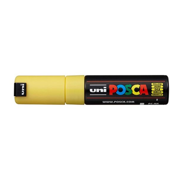 Uni POSCA 8.0 Su Bazlı Poster Markörü Parlak Sarı PC-8K