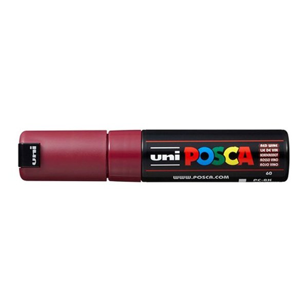 Uni POSCA 8.0 Su Bazlı Poster Markörü Şarap Kırmızı PC-8K