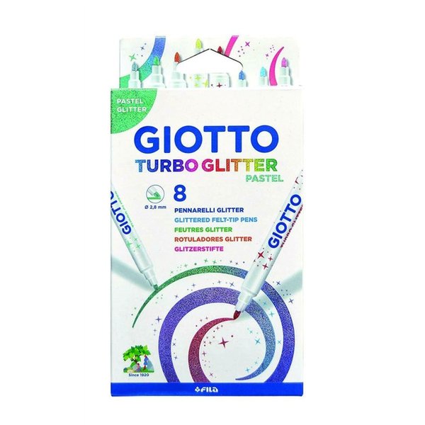 Giotto Turbo Glitter Keçeli 8 lı Pastel Tonlar 426300