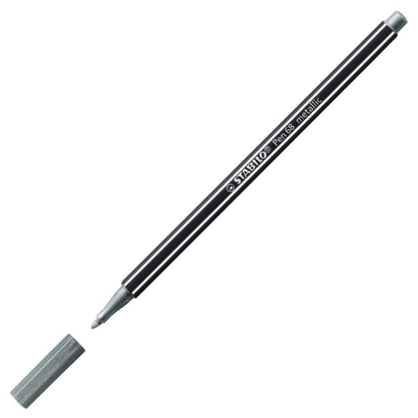 STABILO Pen 68 Metalik Gümüş