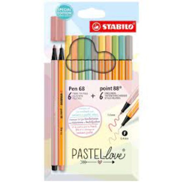 STABILO point 88 & pen 68 Pastellove 12'li