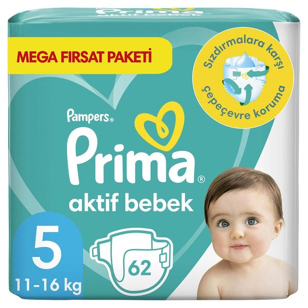 Prima Aktif Bebek 5 Beden 62 Adet Junior Mega Fırsat Paketi