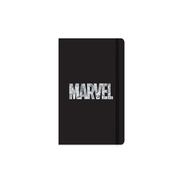 Marvel 13x21 80 Yaprak Çizgili Ciltli Lastikli Defter - Siyah