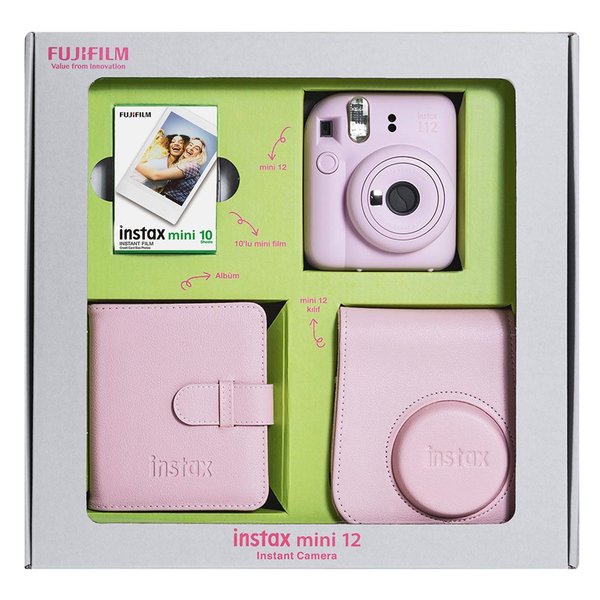 instax Mini 12 Bundle Box Pembe