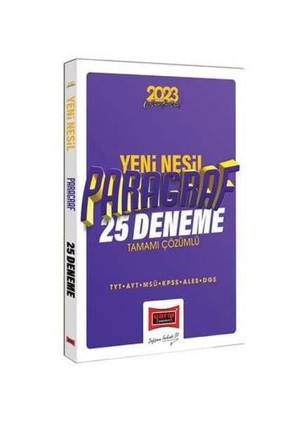 2023 KPSS TYT AYT ALES DGS MSÜ Tamamı Çözümlü Yeni Nesil Paragraf 25 Deneme