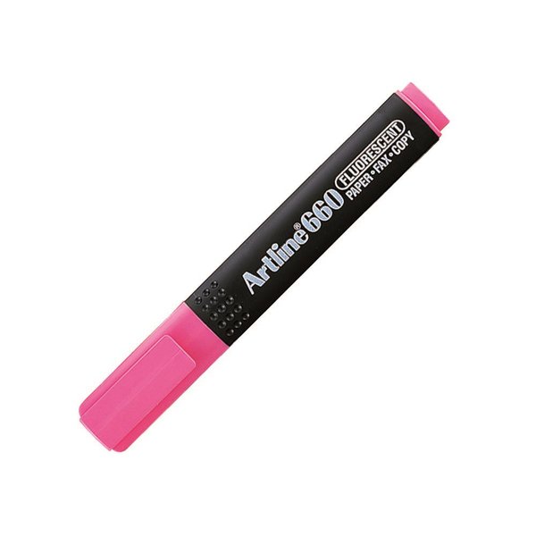 Artline 660 Fosforlu Kalem Kesik Uç 10-40mm Pembe