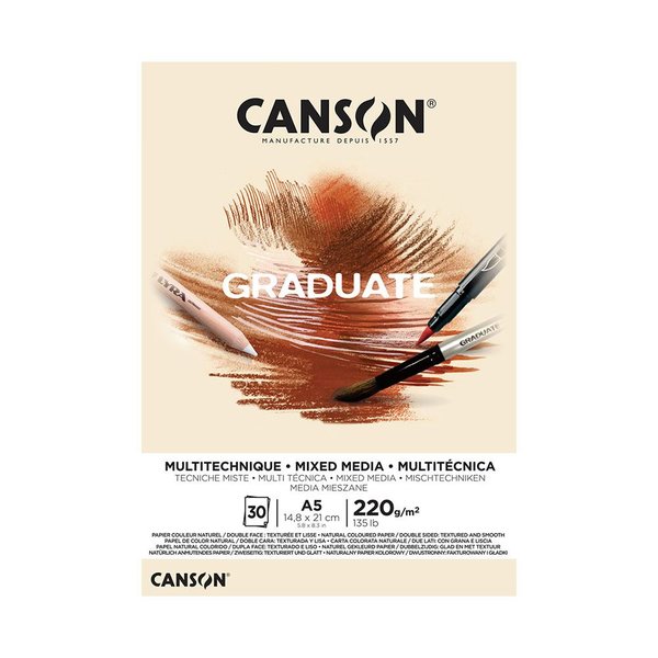 Canson Graduate Mıxmedıa Defter Natural 30 Sayfa A5 220G 400110367