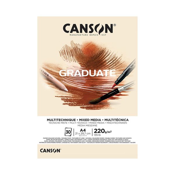 Canson Graduate Mıxmedıa Defter Natural 30 Sayfa A4 220G 400110368