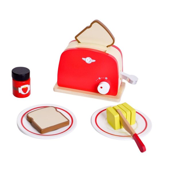 Classic World Ahşap Retro Kırmızı Tost Makinesi ve Tost Seti