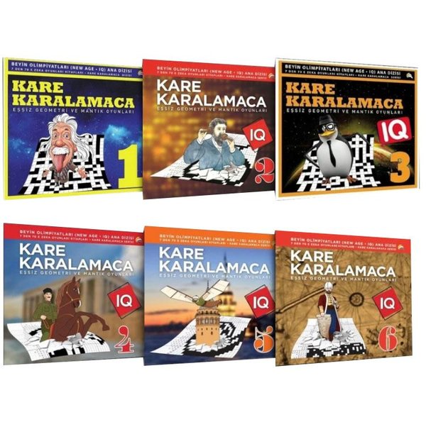 Kare Karalamaca Seti 1 - 7'den 70'e Akıl ve Mantık Oyunları - 6 Kitap Takım