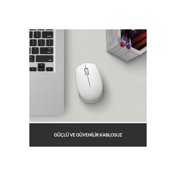 Logitech M171 USB Alıcılı Kablosuz Kompakt Mouse – Beyaz