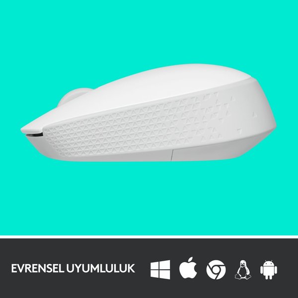 Logitech M171 USB Alıcılı Kablosuz Kompakt Mouse – Beyaz