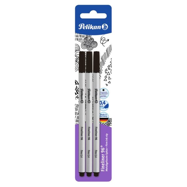 Pelikan Fineliner 3 lü Blister Siyah