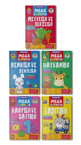 Etkinlikli Mega Boyama Serisi Seti - 5 Kitap Takım