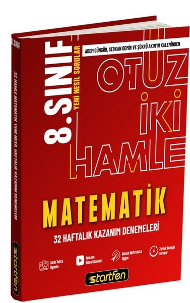 8. Sınıf Matematik 32 Hamle Haftalık Kazanım Denemeleri