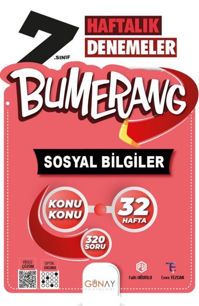 7. Sınıf Bumerang 32 Haftalık Sosyal Bilgiler Denemeleri