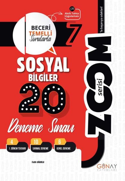 7. Sınıf Zoom Serisi 20'li Sosyal Bilgiler Denemeler