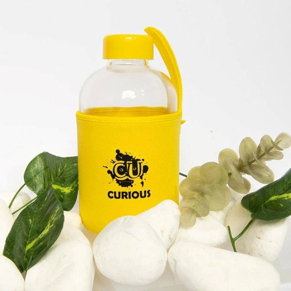 Biggdesign Moods Up Curious Neopren Kılıflı Cam Matara 600 Ml