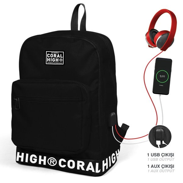 Coral Hıgh Sırt Çanta (Usb+Aux Soketli) 24101