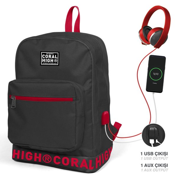 Coral Hıgh Sırt Çanta (Usb+Aux Soketli) 24105