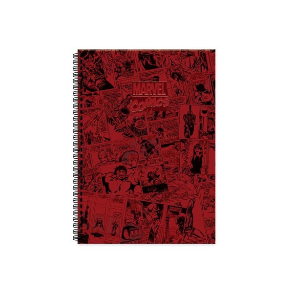 Marvel 1724 100 Yaprak  Kareli Spr.Sert Kapak  Defter - Bordo