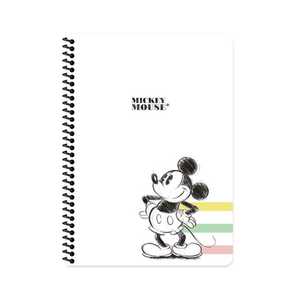 Mickey Mouse 2028 80 Yaprak  Çizgili  Karton Kapak  Spiralli Defter