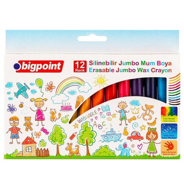 Bigpoint 746-12 Jumbo Mum Boya(Silinebilir) 12 Renk