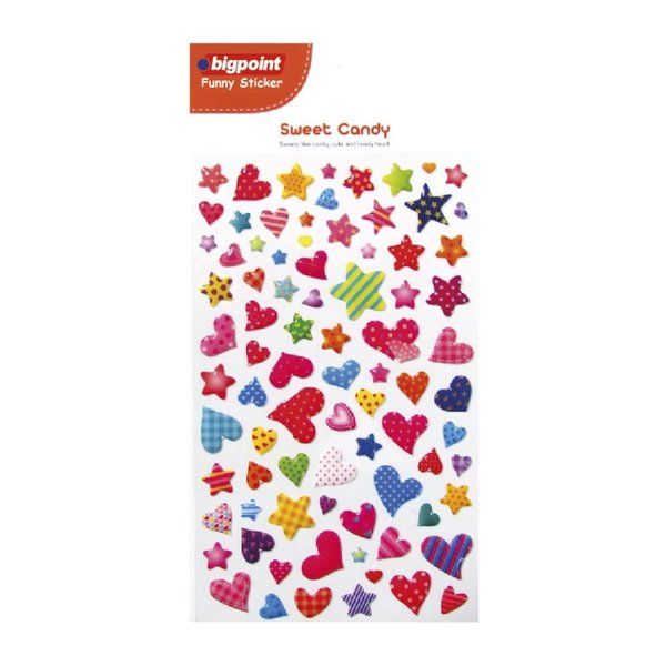 Bigpoint 850-11 Sticker Karışık Kalpler ve Yıldızlar