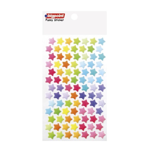 Bigpoint 851-16 Sticker Pastel Renkli Yıldızlar Orta Boy