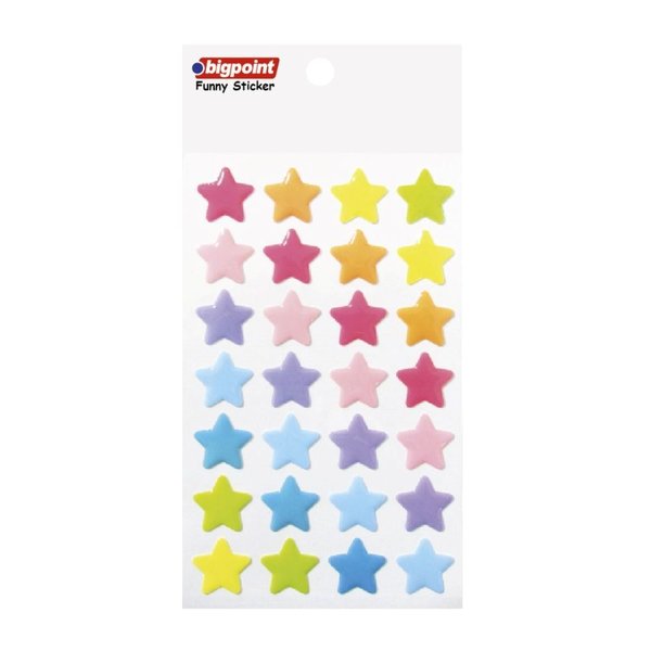 Bigpoint 851-17 Sticker Pastel Renkli Yıldızlar Büyük Boy
