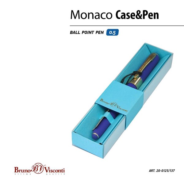 Bruno Visconti 20-0125/068 Monaco Tükenmez Kalem, 0,5 Mm, Mavi (Bordo Gövde, Kırmızı Kutu)