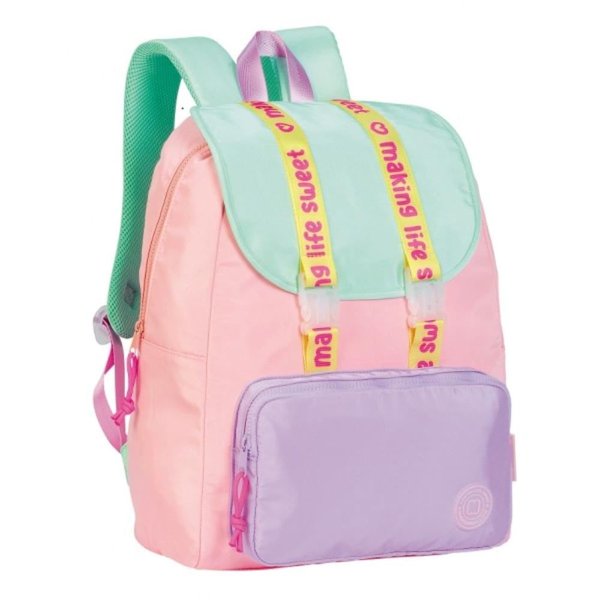 FLAP BACKPACK SWEET BLOCK PINK