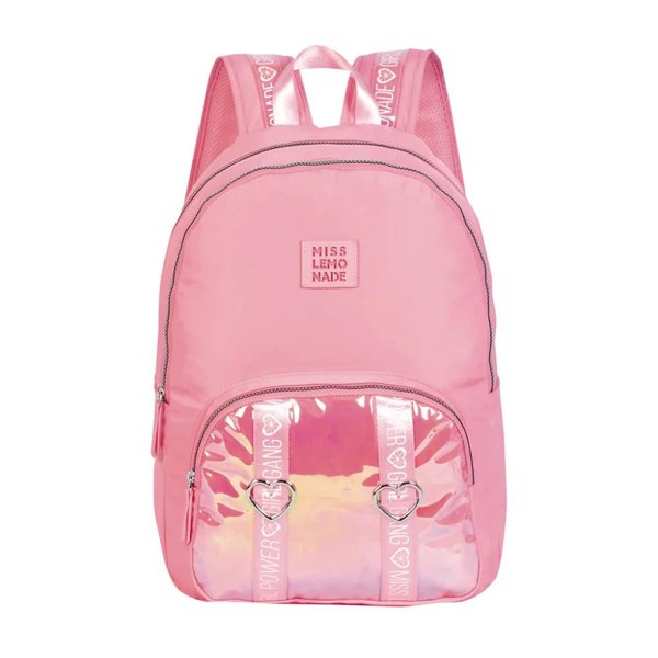 BACKPACK HOLO POCKET PINK (2 COMPARTMENTS)
