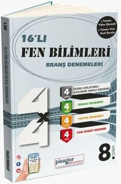 8. Sınıf Pisagor Fen Bilimleri 16'lı Branş Denemeleri