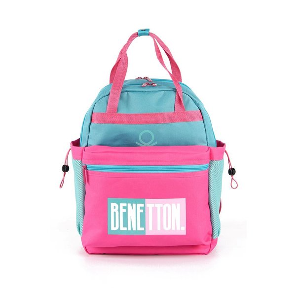 Benetton Çift Bölme Sırt Çantası Mint - Pembe 03794