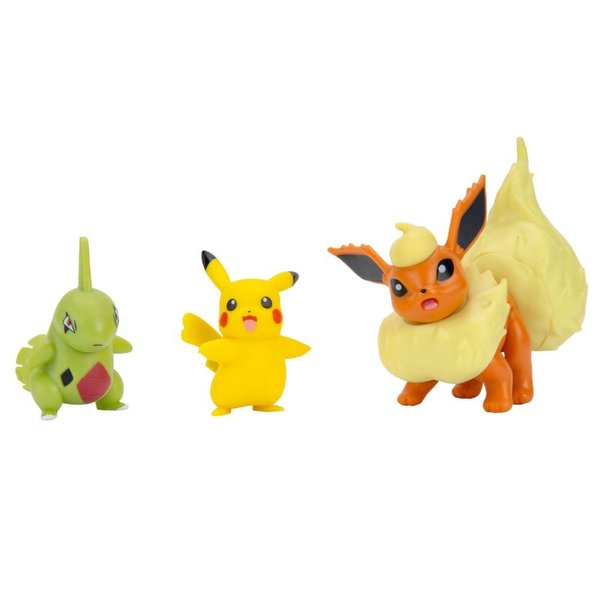 Pokemon Battle 3'lü Figür Seti Seri 9 - Flareon + Larvitar + Pika