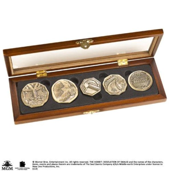 Noble Collection The Hobbit : Dwarven Treasure Coin 1:1 Life Size Replica Set