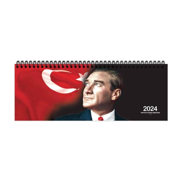 Keskin AJ-65 12x335 Spr.Haftalık Masa Ajandası-Atatürk